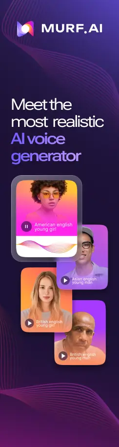 Murf AI 语音推广侧边图（深色）