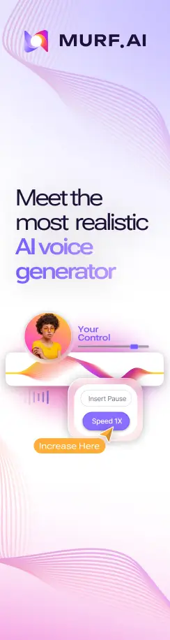 Murf AI 语音推广侧边图（浅色）